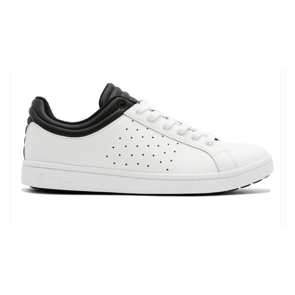 Stroll The Cruiser Spikeless Golf Shoe White Black Leather Mens Size 10.5 New